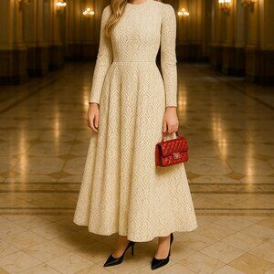 Hottie & Lord gorgeous stunning evening dress completely lined cream size 4 NWT